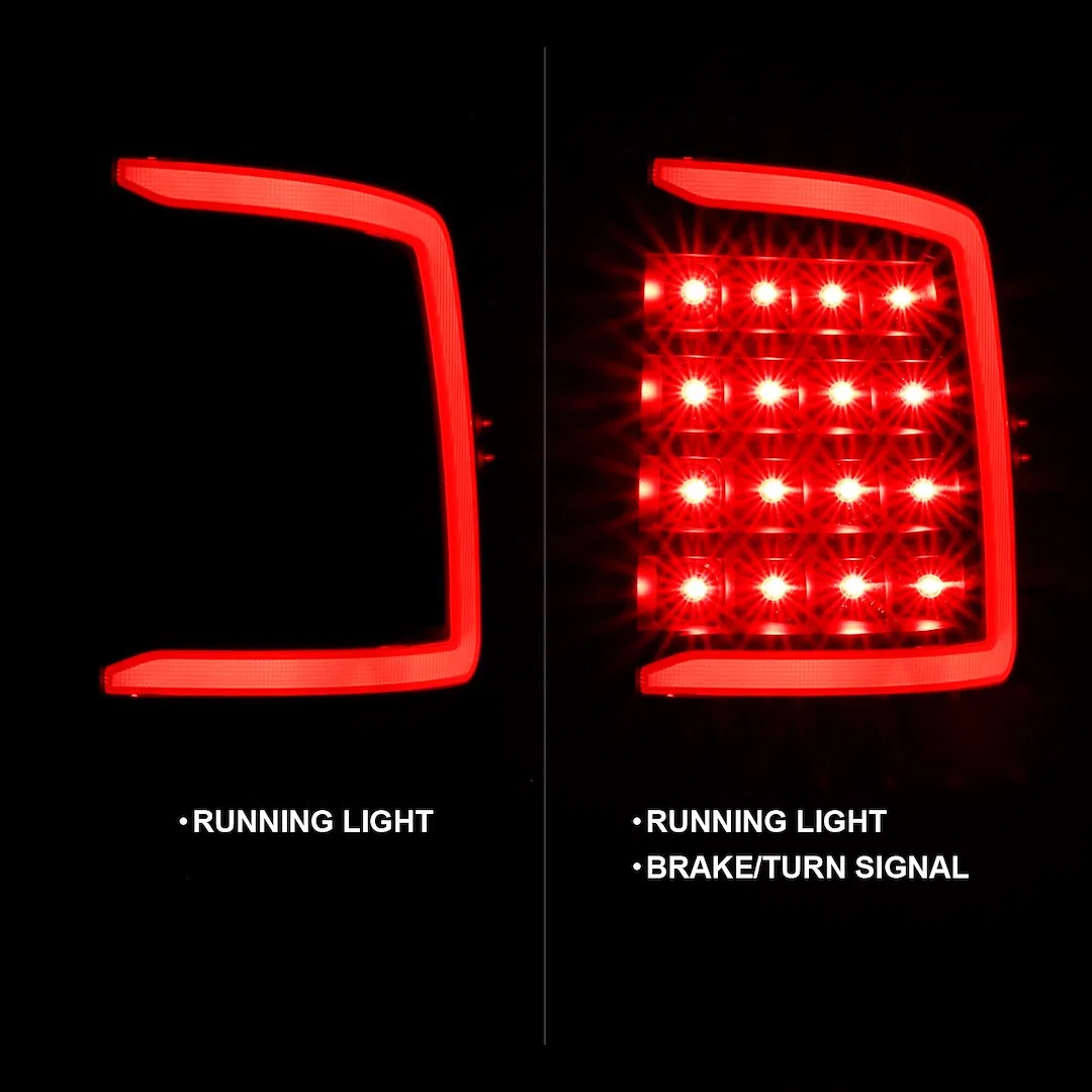 311318 – ANZO Tail Light Assembly, LED Clear Lens With Red Reflectors Black Housing Brake/ Turn Signal Light/ Reverse...